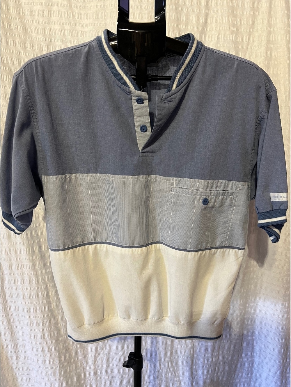 Pierre Cardin Vintage Color Block Henley Shirt – Men’s Small